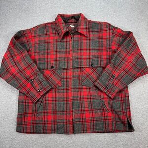 Vintage Johnson Woolen Mills Jacket Men's 20 Red Buffalo Plaid Hunting Outdoor